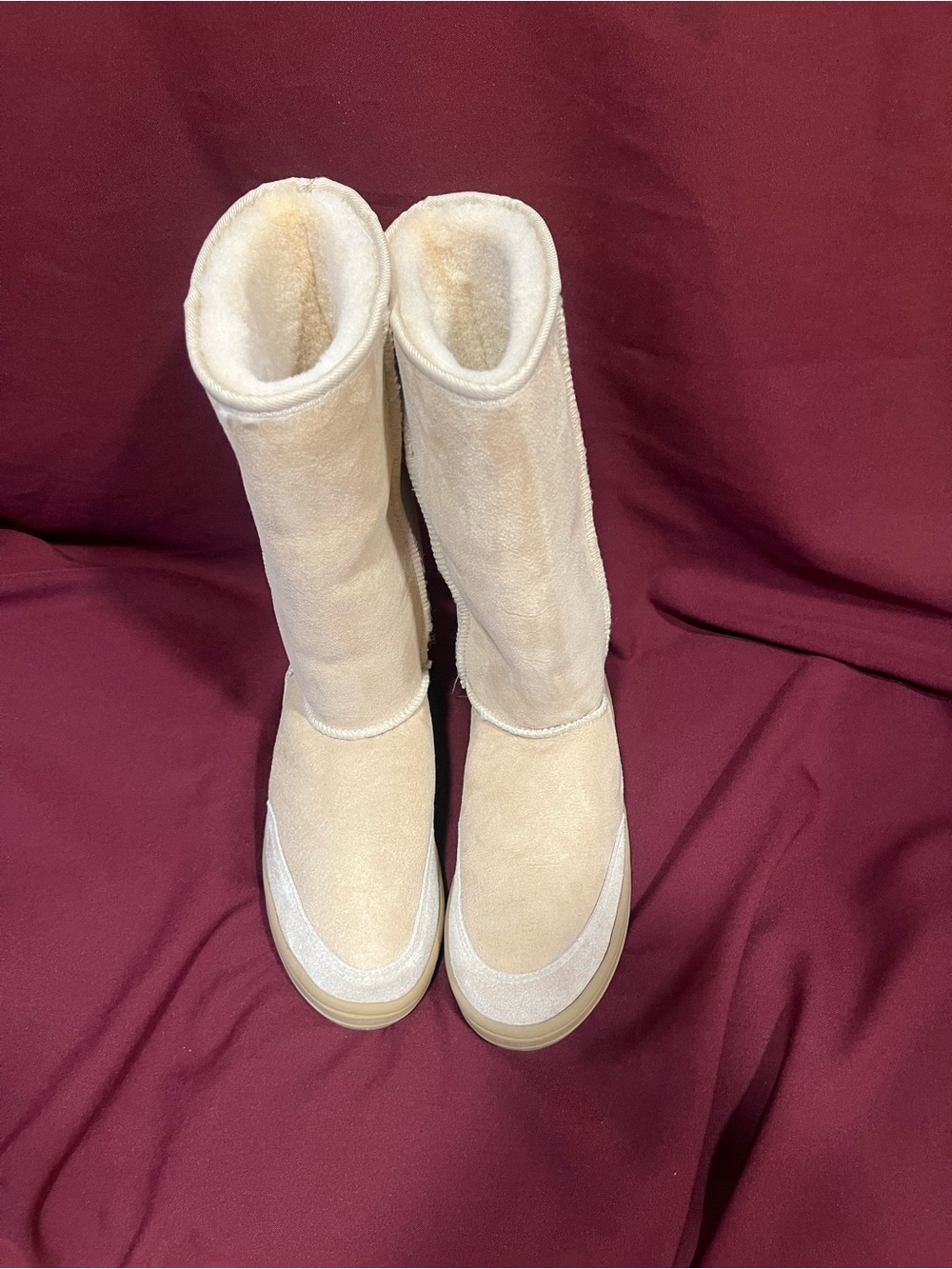 UGG Women's Cream Suede Tall Winter Boots